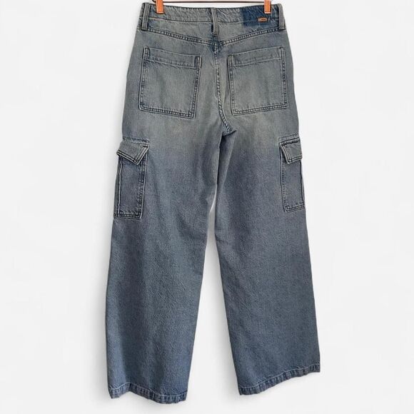 Mother The Spinner Cargo “Nerdy in Let’s Bounce” Light Wash Utility Jeans 26 - Picture 4 of 8